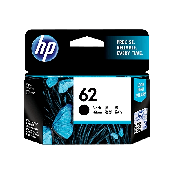 Genuine HP 62 Black Ink Cartridge