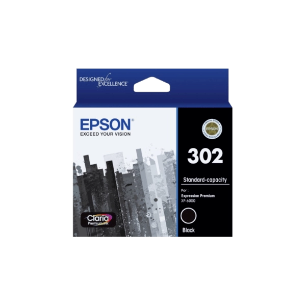 Genuine Epson 302 Black Ink Cartridge