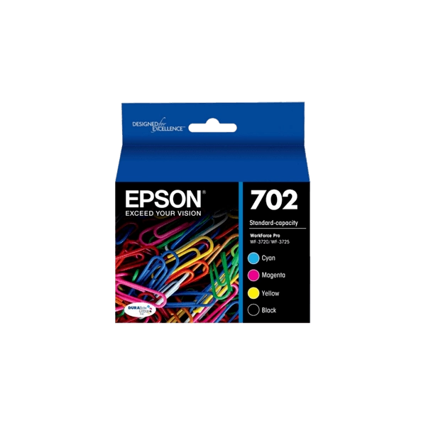 Genuine Epson 702 Value 4 Pack Ink Cartridge