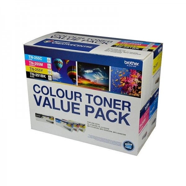 Genuine Brother TN-251/255 High Yield Value Pack Toner Cartridge